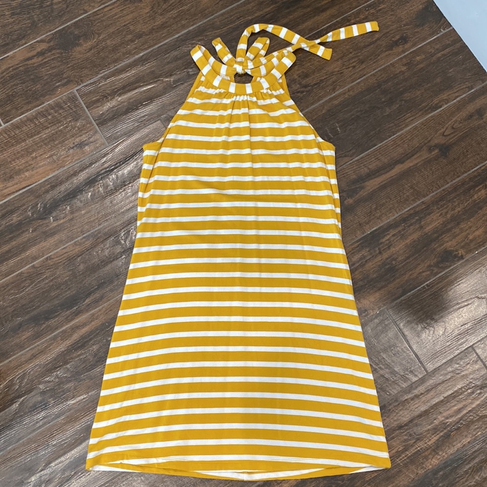 Market & Spruce yellow/white striped dress. Size medium.